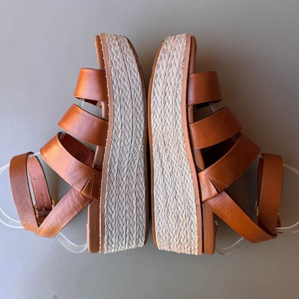 FitFlop Eloise Wedge Sandals Womens Size 8 Tan Platform Espadrille Strappy Shoes - Picture 6 of 16
